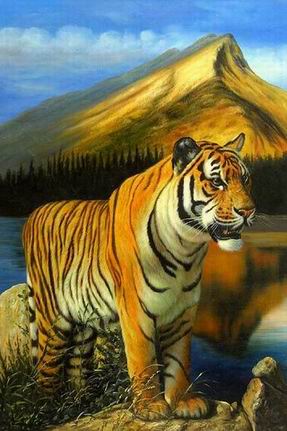 Tiger oil painting