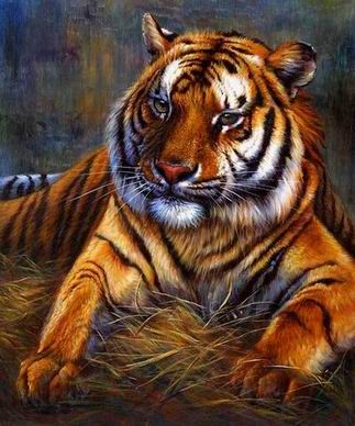 Tiger oil painting