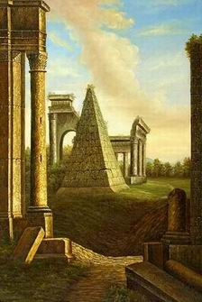 Roman Building oil painting