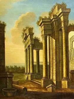 Roman Building oil painting