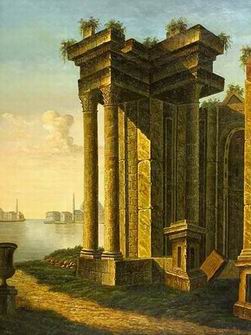 Roman Building oil painting