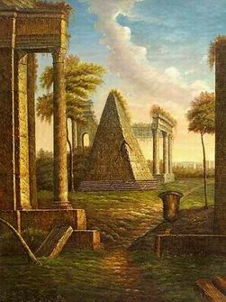 Roman Building oil painting
