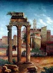 Roman Building oil painting