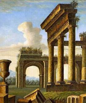 Roman Building oil painting