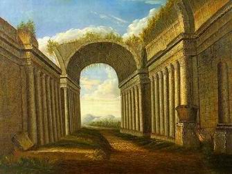 Roman Building oil painting
