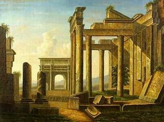 Roman Building oil painting