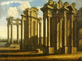 Roman Building oil painting