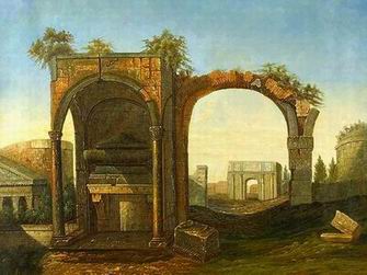 Roman Building oil painting