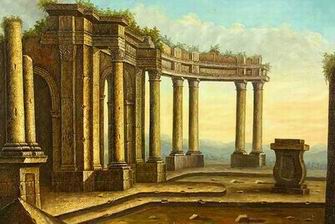 Roman Building oil painting