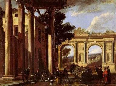 Roman Building oil painting