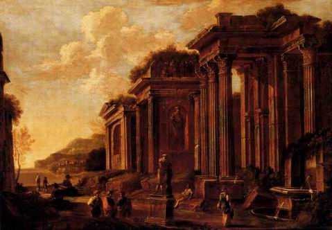Roman Building oil painting