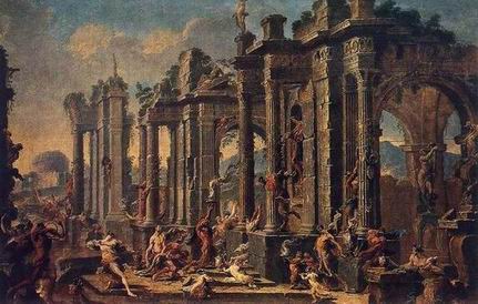 Roman Building oil painting