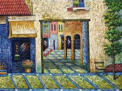 Storefront oil painting