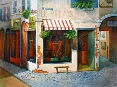 Storefront oil painting