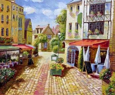 Storefront oil painting