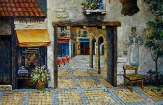 Storefront oil painting