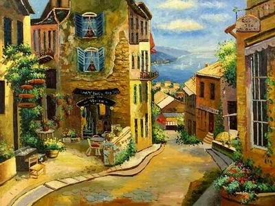 Storefront oil painting