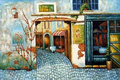 Storefront oil painting