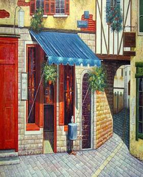 Storefront oil painting