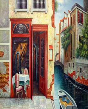 Storefront oil painting