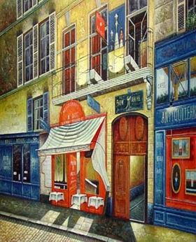 Storefront oil painting
