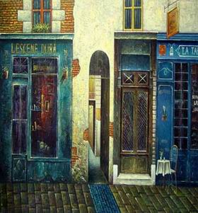 Storefront oil painting