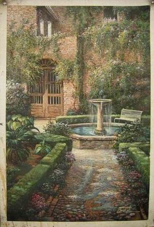 Village oil painting