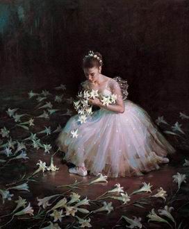 Ballet oil painting