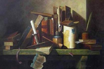 Book oil painting