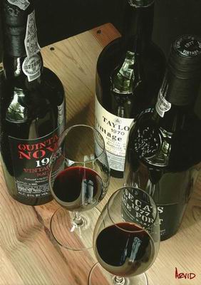 Winebottle oil painting