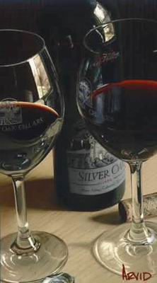 Winebottle oil painting