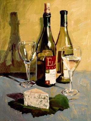Winebottle oil painting