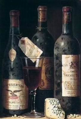 Winebottle oil painting