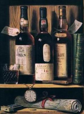 Winebottle oil painting