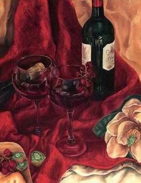 Winebottle oil painting