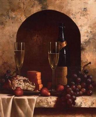 Winebottle oil painting