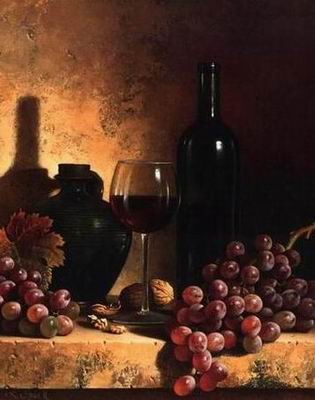 Winebottle oil painting