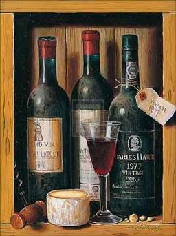 Winebottle oil painting