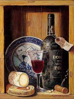 Winebottle oil painting