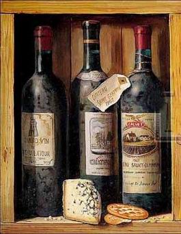 Winebottle oil painting