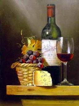 Winebottle oil painting