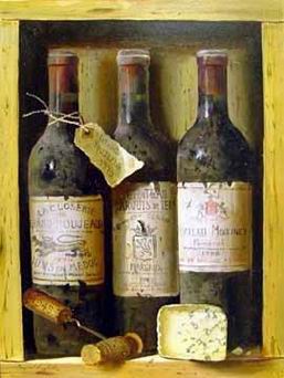 Winebottle oil painting