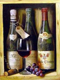 Winebottle oil painting