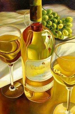 Winebottle oil painting