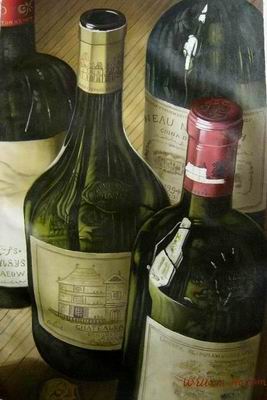 Winebottle oil painting