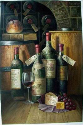 Winebottle oil painting