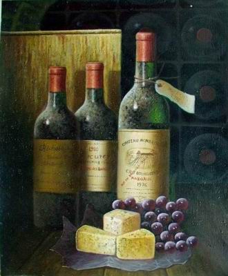 Winebottle oil painting