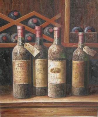 Winebottle oil painting
