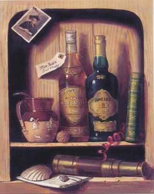 Winebottle oil painting