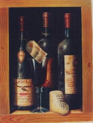 Winebottle oil painting
